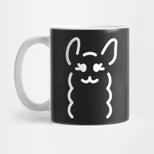 Mwah! - Cute Llama Face Line Art - White Mug